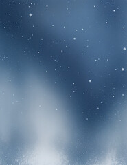 Wall Mural - starry night sky - abstract winter dark blue snow background - Generative AI