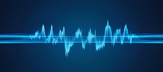 Wall Mural - Abstract Blue Audio Waveform Technology Background