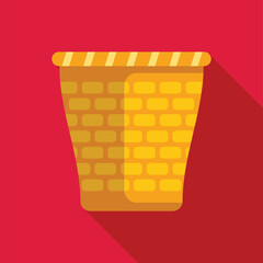 Poster - Minimalist vector illustration of a woven basket ideal for food or picnic visuals