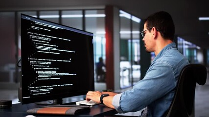Fototapete - Web Developer Coding On Computer