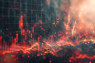 Abstract financial graph of global stock market crash