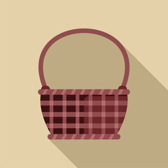 Poster - Empty picnic basket with a gingham pattern, waiting to be filled with food and taken on a romantic outing