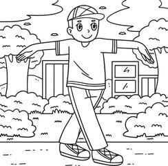 Poster - Breakdance B Boy doing a Top Rock Coloring Page