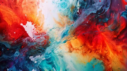 Poster - abstract watercolor background. multicolored brush strokes on canvas, colorful abstract background w