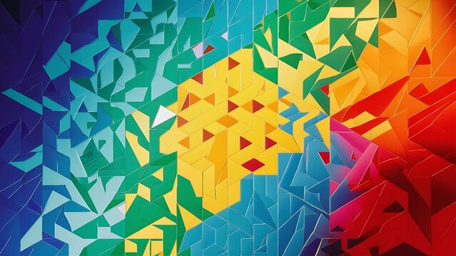 Colorful geometric background with mosaic design