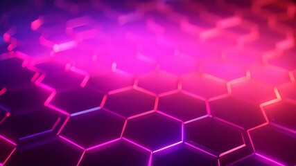 Poster - 3d rendering of abstract background with hexagons and glowing neon lights, Create an abstract background hexagon pattern with glowing lights