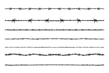 Barbwire silhouette, Fence wire mesh barbed wire , barbed wire fence on the border