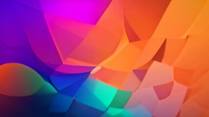 Poster - Abstract blue and orange background with hexagon pattern. 3d rendering, Display a blue-orange gradient digital polygons background, creating a fusion in a network grid