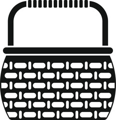 Poster - this simple vector icon of a wicker basket is perfect for projects related to picnics, food, storage