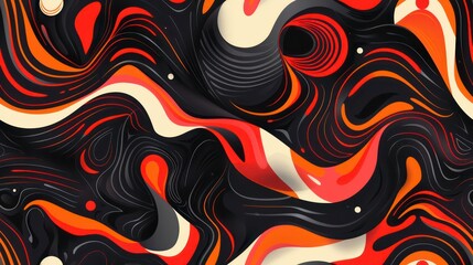 abstract futuristic style with fluid shapes and lines suggesting motion and energy on a black background