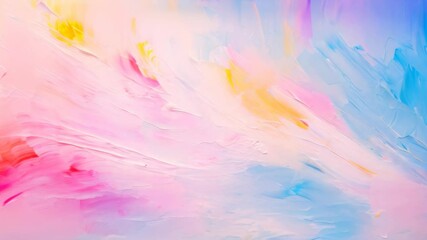 Poster - Painting close up of abstract colorful art brushstrokes as background, Hand-drawn oil painting on canvas as an abstract art background
