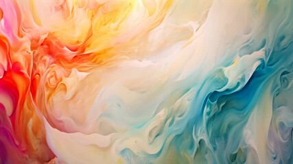 Poster - Abstract background of acrylic paint in blue, orange and yellow colors, Hand-drawn oil painting on canvas as an abstract art background