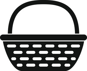 Poster - this simple vector icon of an empty wicker basket is perfect for representing picnics, storage, and 