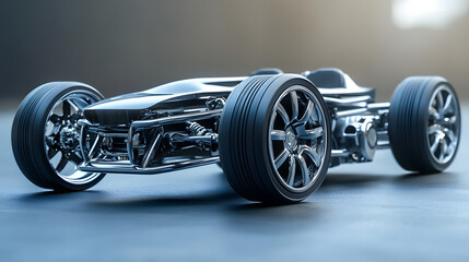 Canvas Print - modern concept design of strong, simple mechanism of straight lines car chassis,