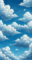 Poster - blue sky with clouds