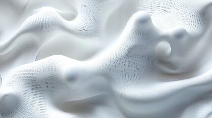 Sticker - Abstract White Flowing Textured Surface