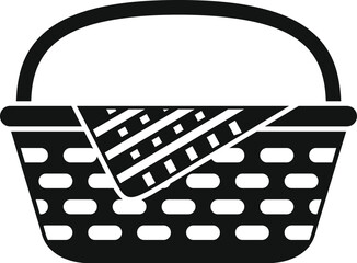 Poster - This is an empty picnic basket with a checkered blanket, perfect for a romantic lunch outdoors