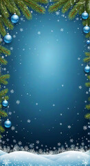 Canvas Print - blue christmas background