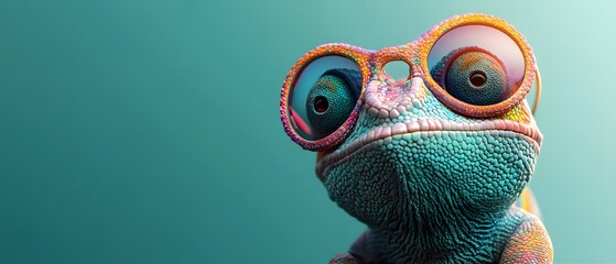 Sticker - Cool Chameleon Wearing Sunglasses