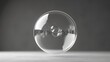 © ArtStage - A crystalclear soap bubble slowly bursting in a minimalist backdrop AI generated