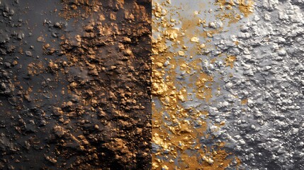 Wall Mural - A minimalist depiction of slow rusting metal in contrast to shiny metal AI generated