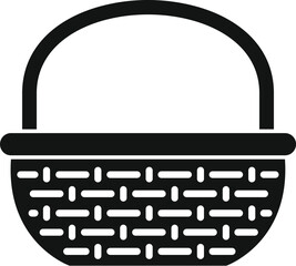 Poster - this simple vector icon of an empty wicker basket is perfect for representing picnics, harvests, and