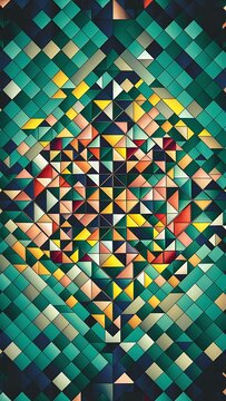 Colorful geometric background with mosaic design