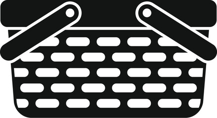 Poster - this vector illustration of an empty picnic basket with its handles open is representing the concept