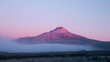 © ArtStage - A soft pink mountain surrounded by a smoky blue sky   AI generated illustration