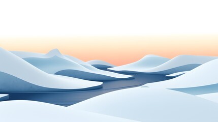 Canvas Print - A stylized simplistic image of slow melting snow   AI generated illustration