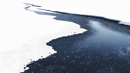 A stylized simplistic image of slow melting snow   AI generated illustration