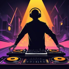 Wall Mural - dj in action