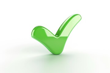 Wall Mural - a green checkmark emoji icon with a shiny smooth finish