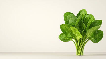 Fresh spinach leaves arranged on a clean surface, showcasing vibrant green color and natural texture, perfect for healthy meals.