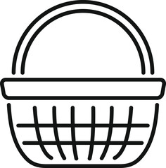 Poster - This is a simple line art illustration of an empty picnic basket