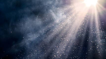 Dust particles floating in a beam of sunlight  AI generated illustration