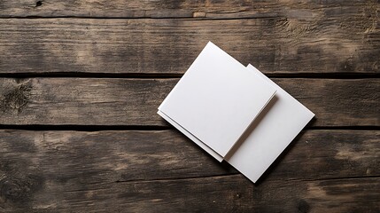 Canvas Print - White Paper Mockup on Rustic Wood Background