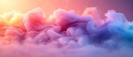 Sticker - Abstract Swirling Purple, Pink, and Yellow Clouds