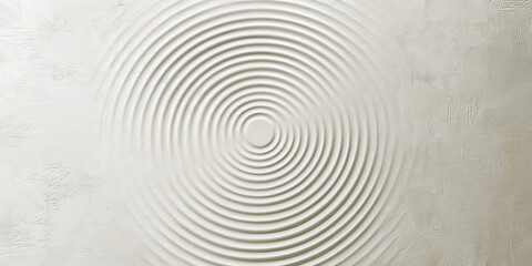 Wall Mural - A light white textured surface with a smooth, satin-like finish, accented by faint, concentric circles that radiate outward.