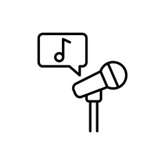 Poster - Microphone outline icons, minimalist vector illustration ,simple transparent graphic element .Isolated on white background
