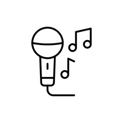 Poster - Microphone outline icons, minimalist vector illustration ,simple transparent graphic element .Isolated on white background