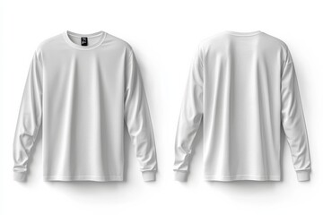 White Long Sleeve Tshirt Mockup Isolated created with Generative AI