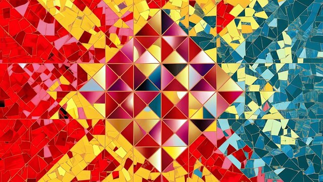 Colorful geometric background with mosaic design