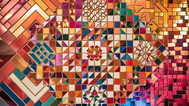 Colorful geometric background with mosaic design
