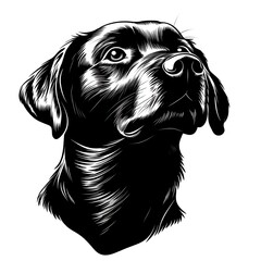 Sticker - labrador retriever black silhouette, labrador retriever