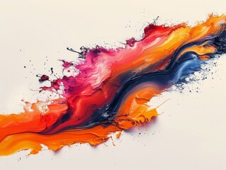 Wall Mural - Abstract colorful in splash, paint, brush strokes, stain grunge on a white background