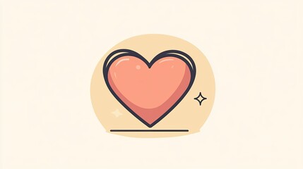 Poster - Minimalist icon of a heart, representing love and care, with clean lines and simple design.
