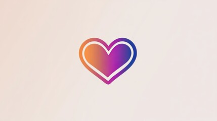 Poster - Minimalist icon of a heart, representing love and care, with clean lines and simple design.