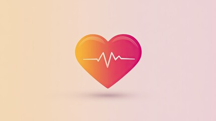 Poster - Minimalist icon of a heart, symbolizing health and care, with clean lines and simple design.