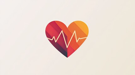 Poster - Minimalist icon of a heart, symbolizing health and care, with clean lines and simple design.